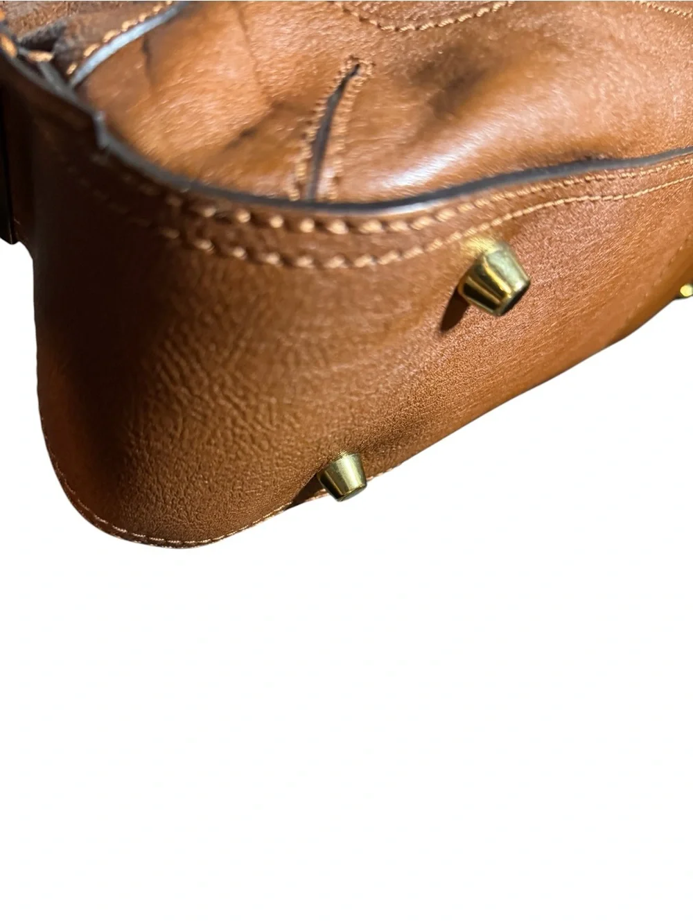 Chloe Tan Leather Bowler Dome Georgia Satchel Handbag
